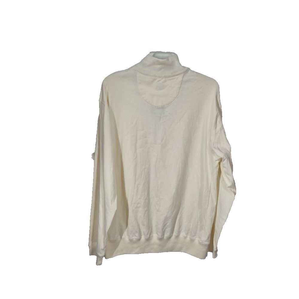 Roundtree & Yorke 1/4 Zip Sweater Mens Medium Cream Long Sleeve Pullover‎ NEW - Picture 2 of 8